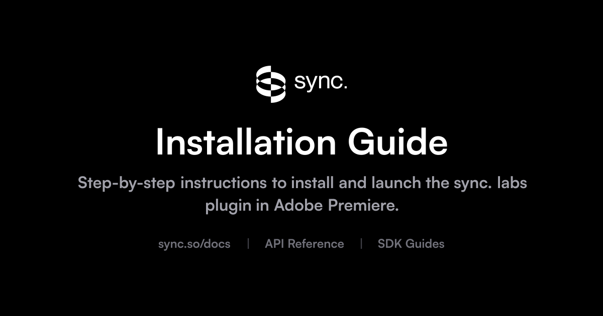 Installation Guide | sync. labs