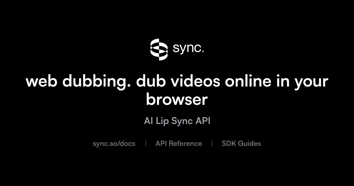 web dubbing. dub videos online in your browser