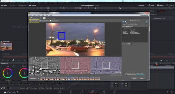 Neat Video’s Auto Profile feature in DaVinci Resolve | Source: Neat Video
