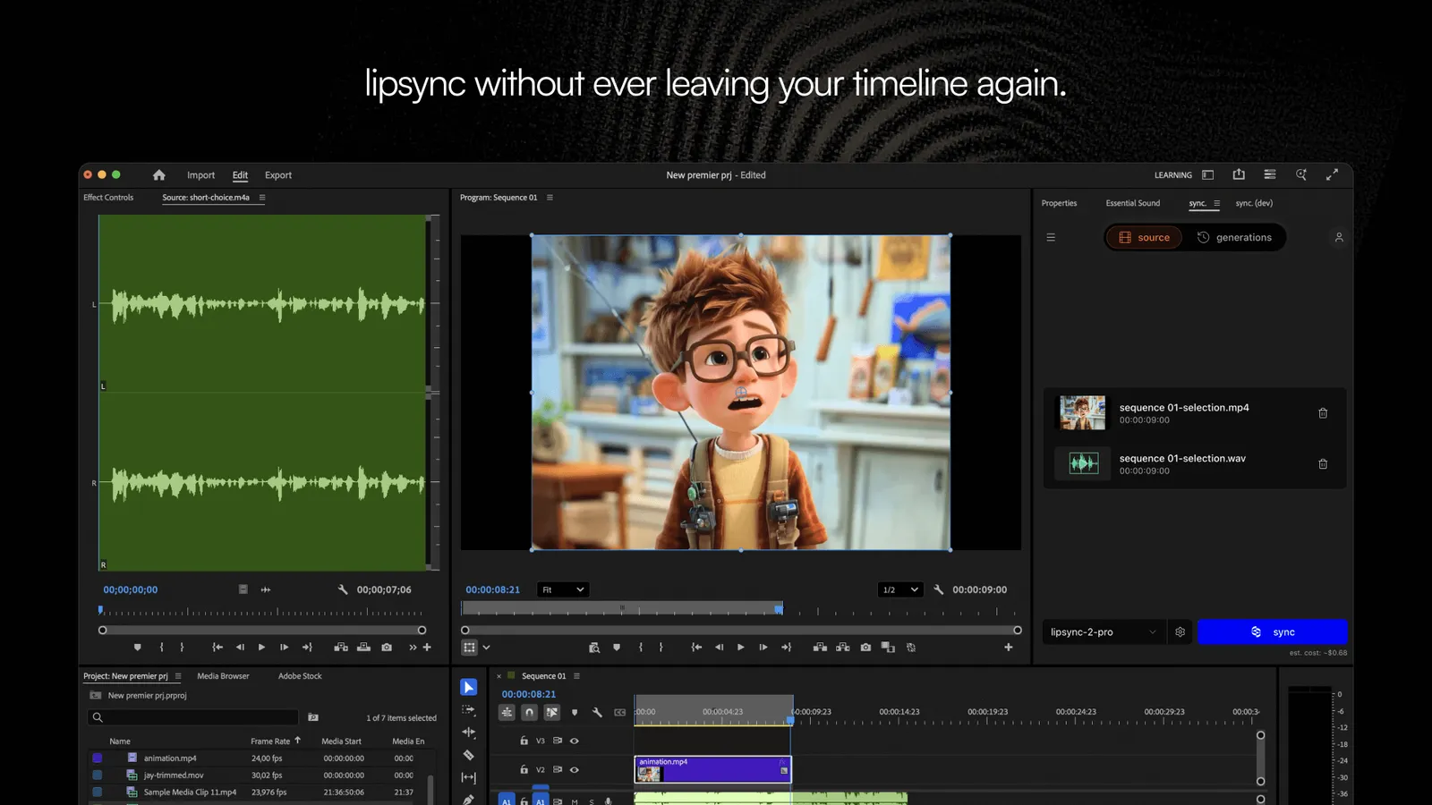 Sync Labs x Adobe Premiere